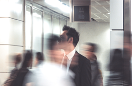 Asian Business Man Train Station